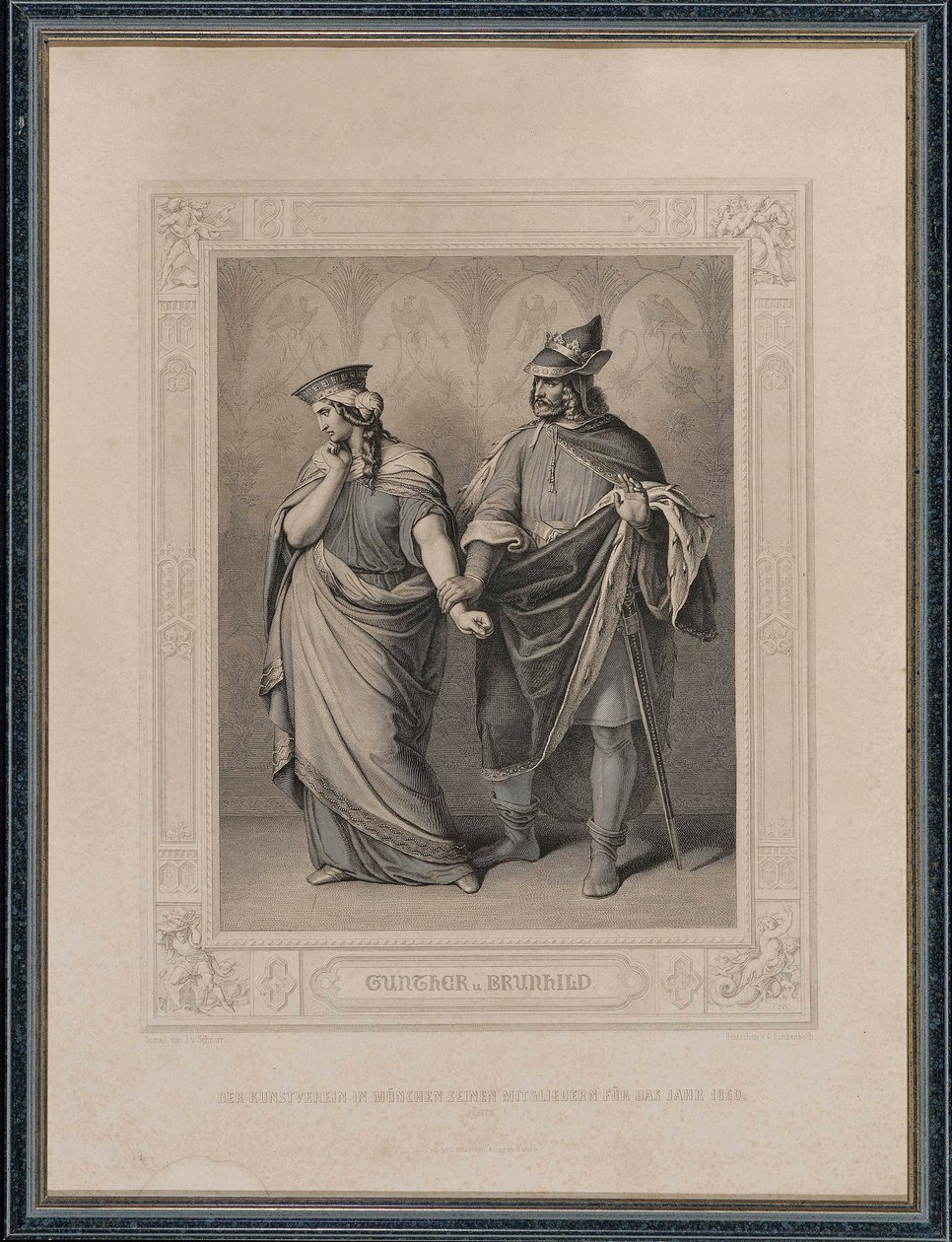 Il Nibelungenlied. Gunther e Brunilde, 1860 da Carl Arnold Gonzenbach