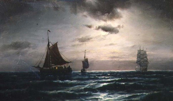 Navigazione in acque illuminate dalla luna da Carl Bille