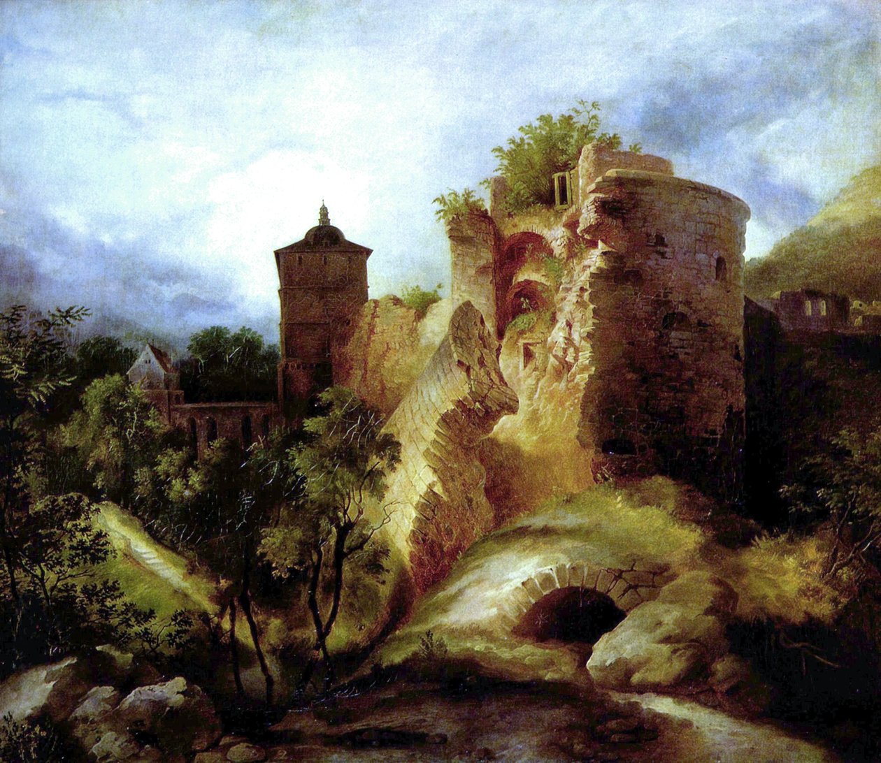 Tedesco: Der gesprengte Turm des Heidelberger Schlosses La torre soffiata del castello di Heidelberg da Carl Blechen