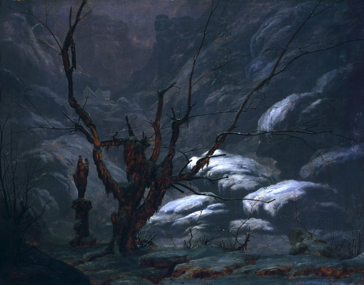 Canyon di montagna in inverno da Carl Blechen