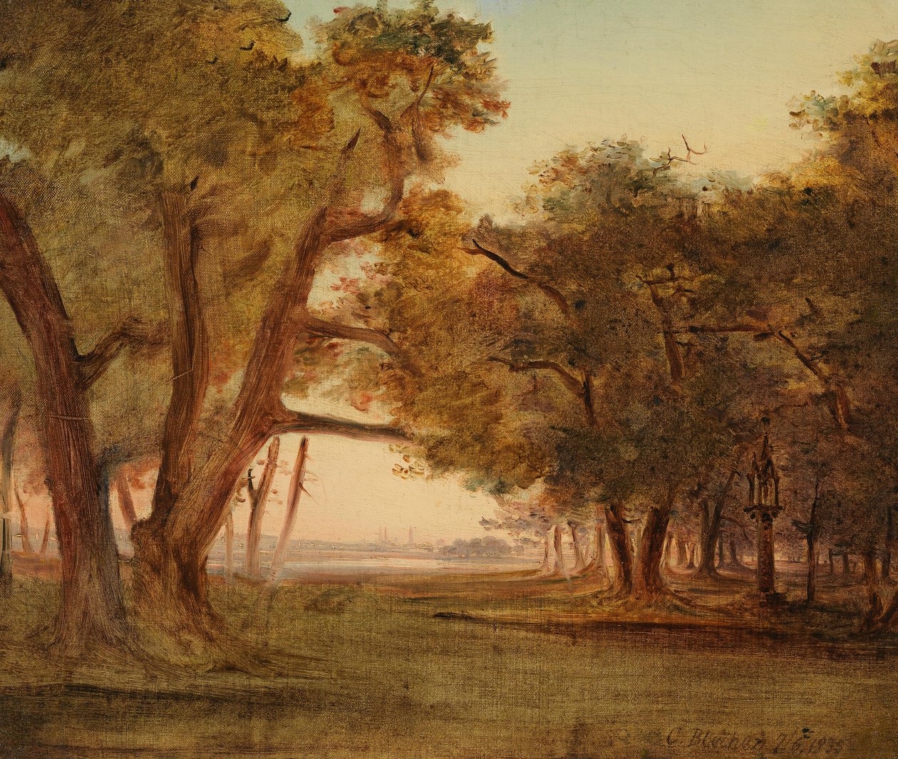 Paesaggio boschivo all’alba da Carl Blechen