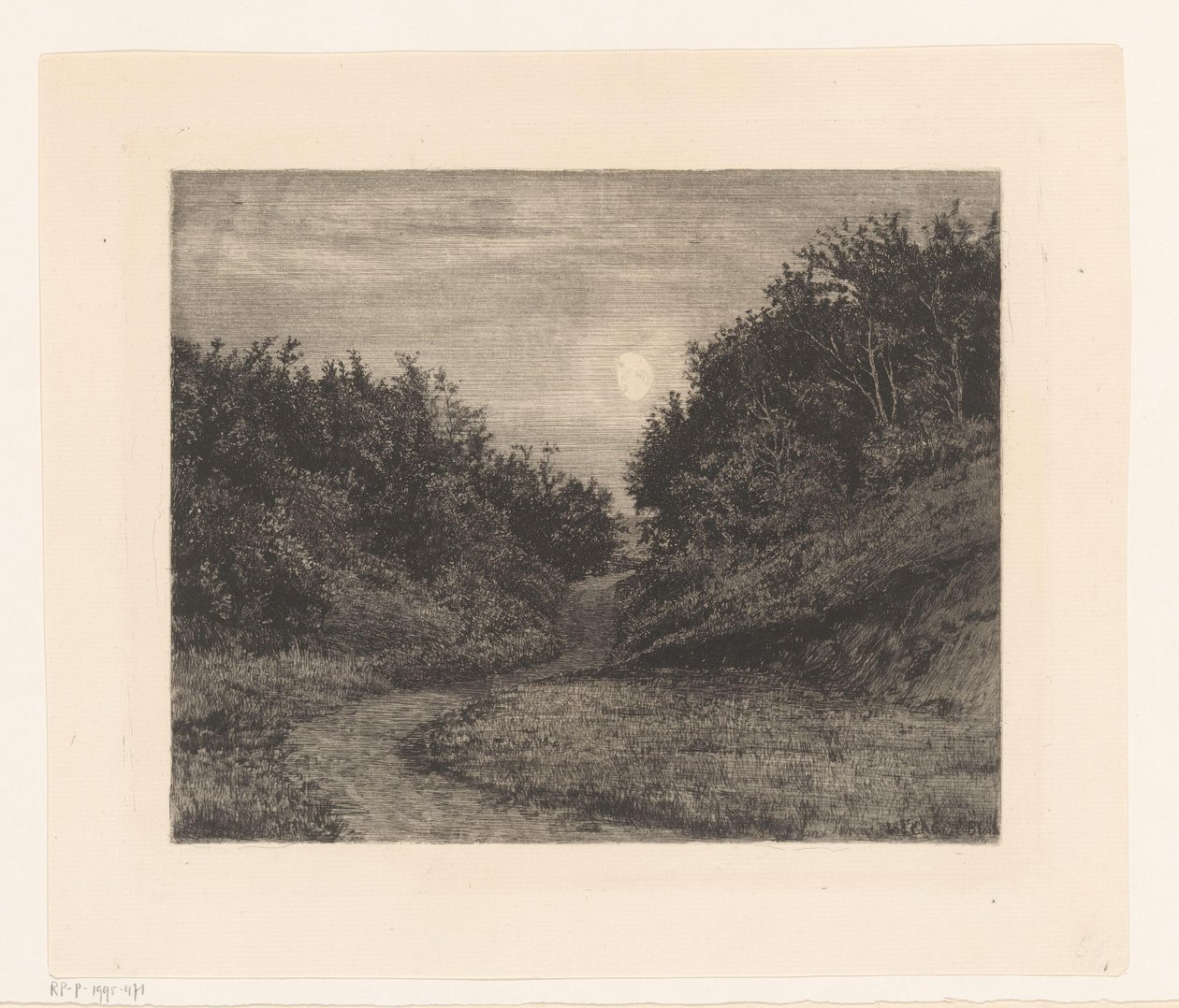 Sentiero nel bosco al chiaro di luna da Carl Bloch