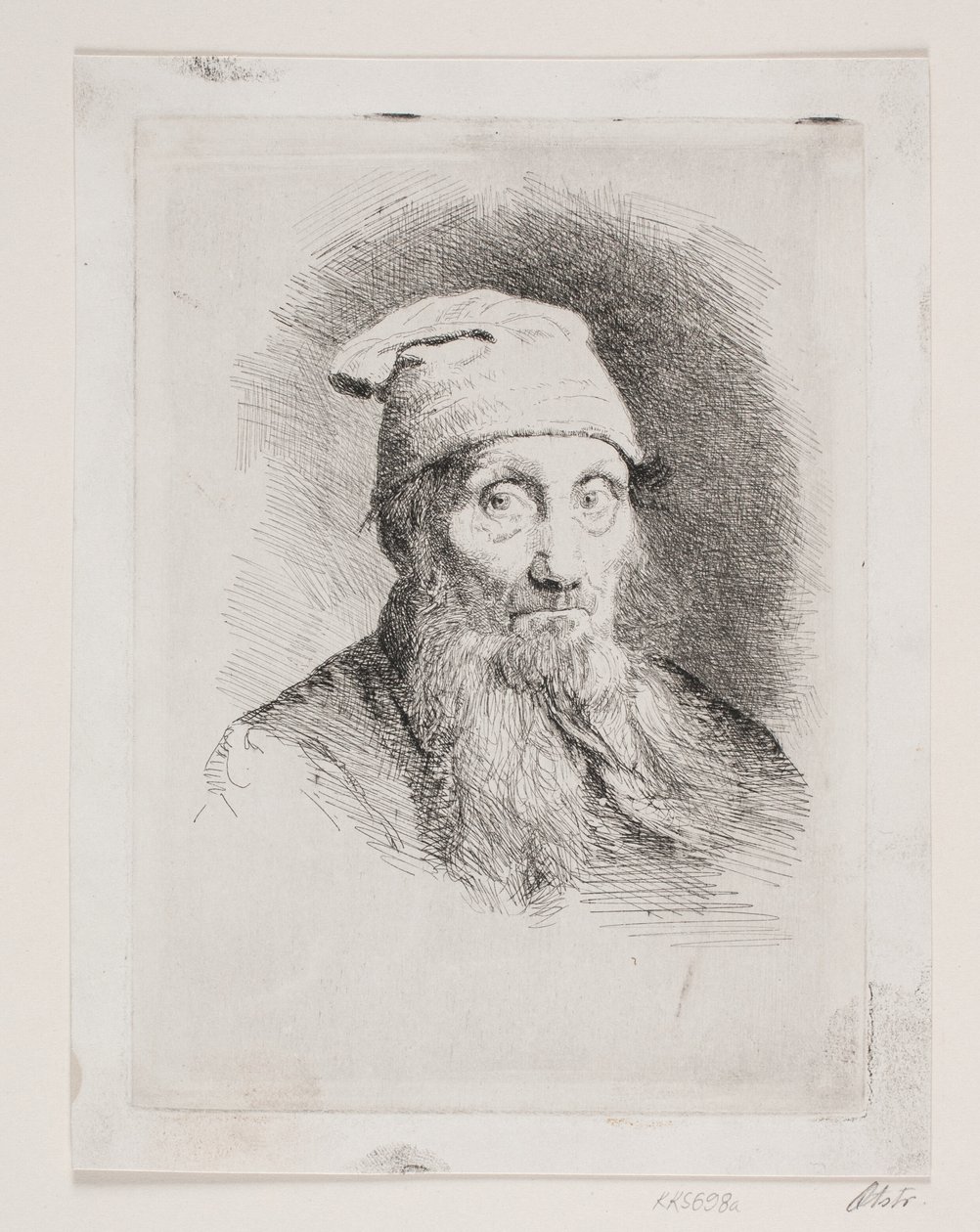 Un vecchio con cappello. Ritratto a mezzo busto da Carl Bloch