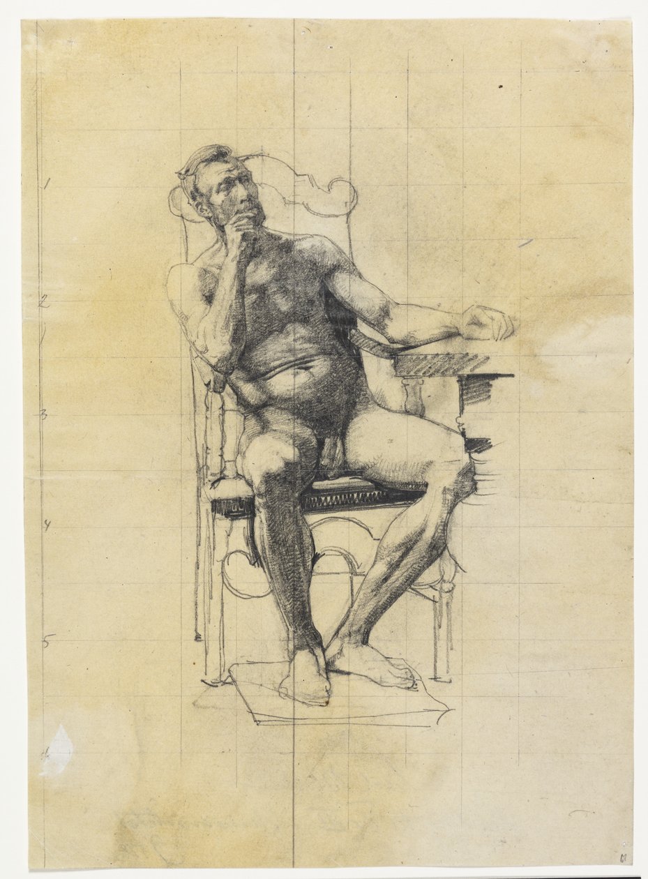 Figura maschile modello. Studio per la figura di Federico III nel dipinto dell