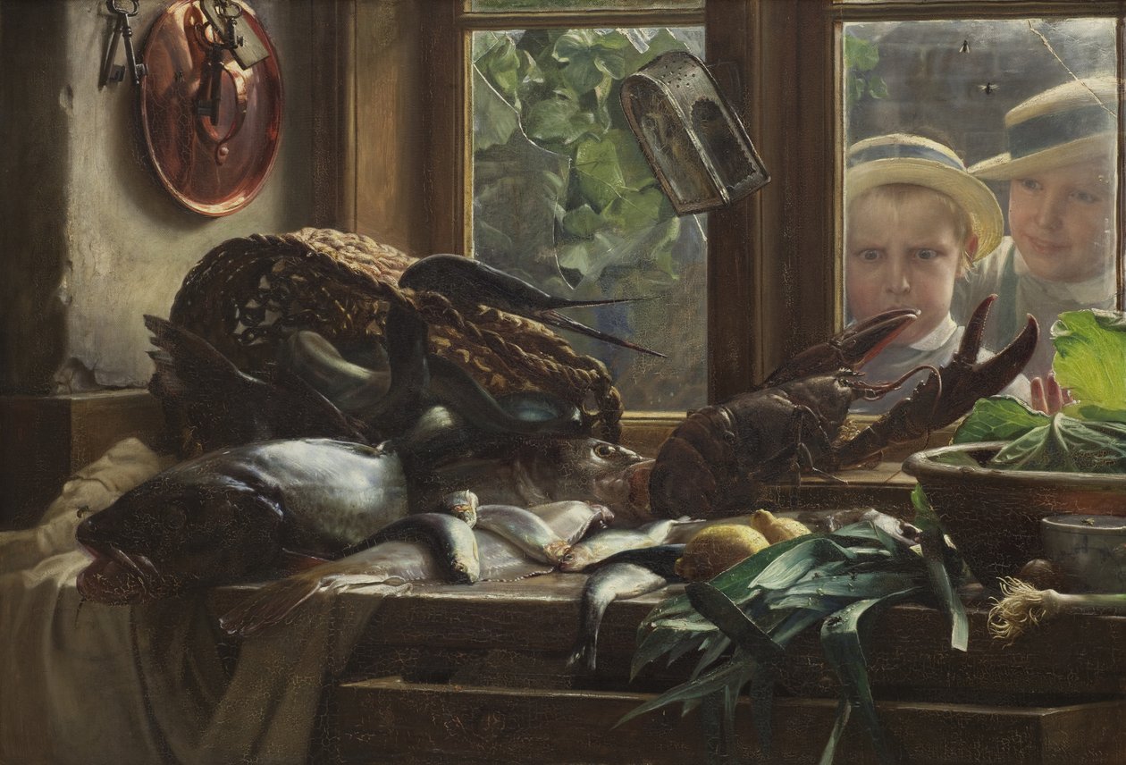 Natura morta con pesce da Carl Bloch