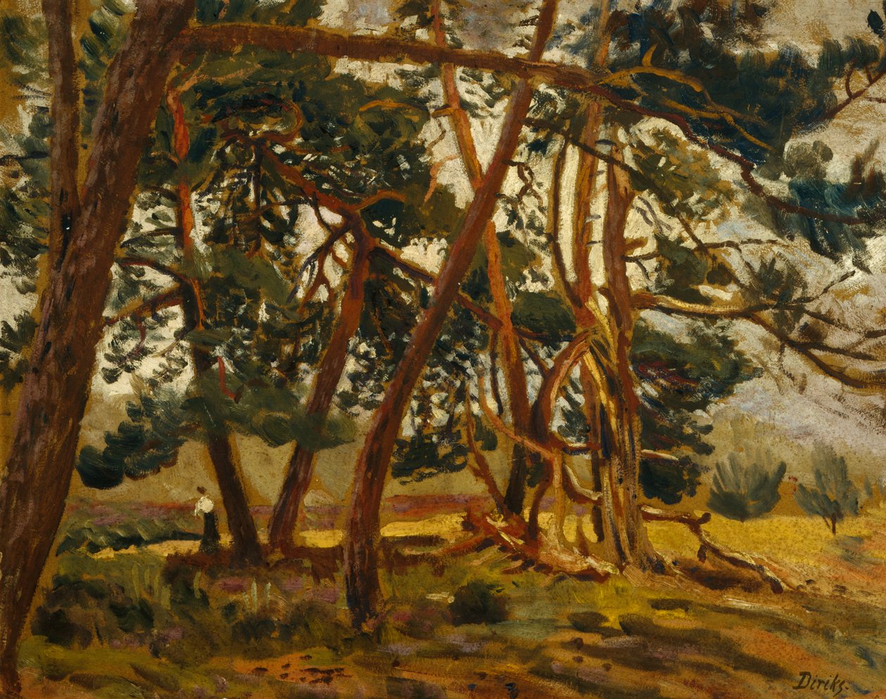 Donna in un paesaggio forestale (dipinto) da Carl Edvard Diriks
