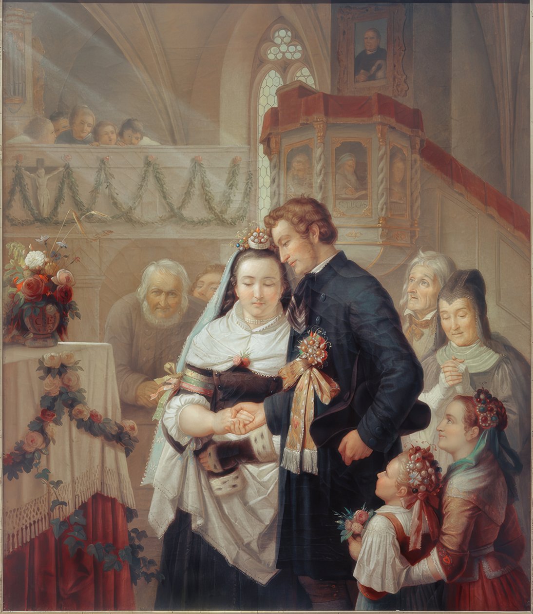 Matrimonio nella chiesa di Londorf da Carl Engel von Rabenau