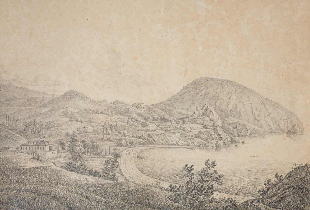 Veduta della tenuta del maniero di Armand Emmanuel du Plessis, duca di Richelieu a Gursuf, 1810s da Carl Ferdinand von Kugelgen