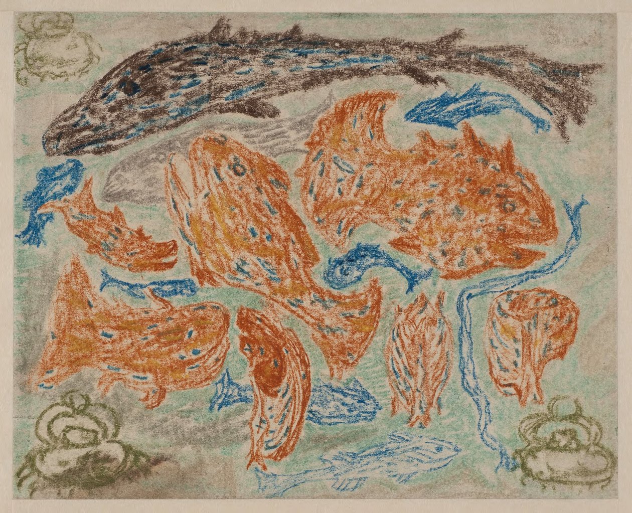 Gelbe Fische und blaue Krabben da Carl Fredrik Hill
