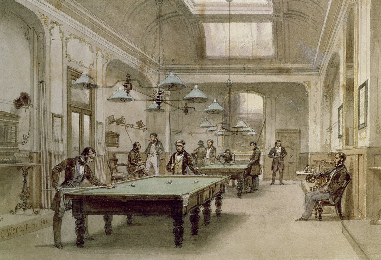 Una sala da biliardo, 1861 da Carl Friedrich Heinrich Werner
