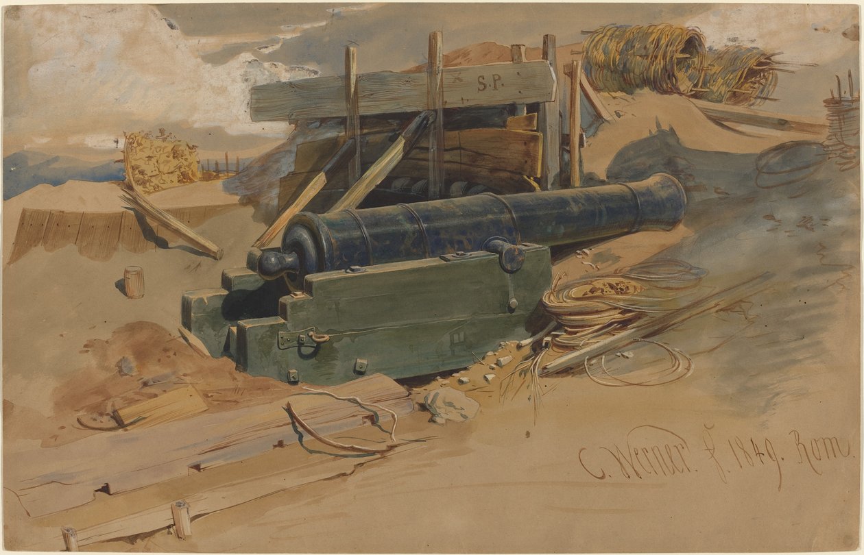 Cannone presso un bastione da Carl Friedrich Heinrich Werner