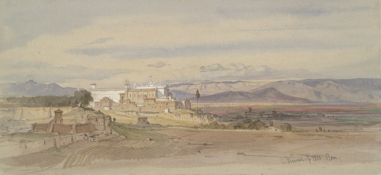 Paesaggio romano con San Giovanni in Laterano da Carl Friedrich Heinrich Werner