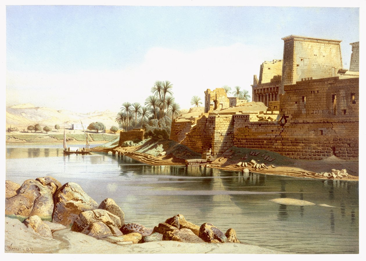 Tempio di Iside a Philae, 1870 da Carl Friedrich Heinrich Werner