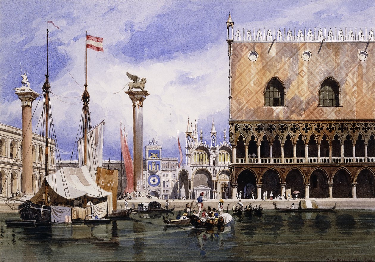 La Piazzetta di San Marco, Venezia, 1839 da Carl Friedrich Heinrich Werner