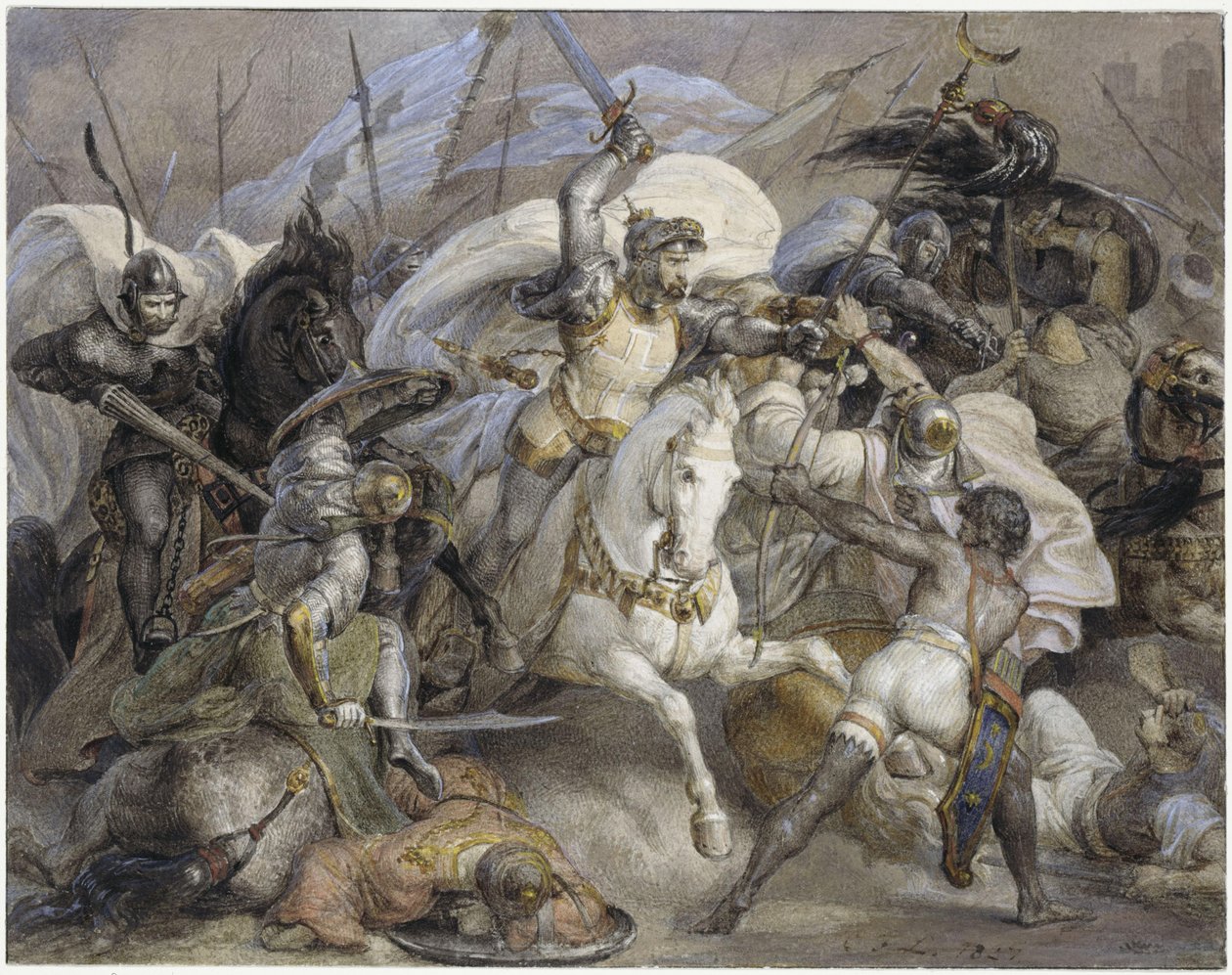 La battaglia davanti a Iconio da Carl Friedrich Lessing