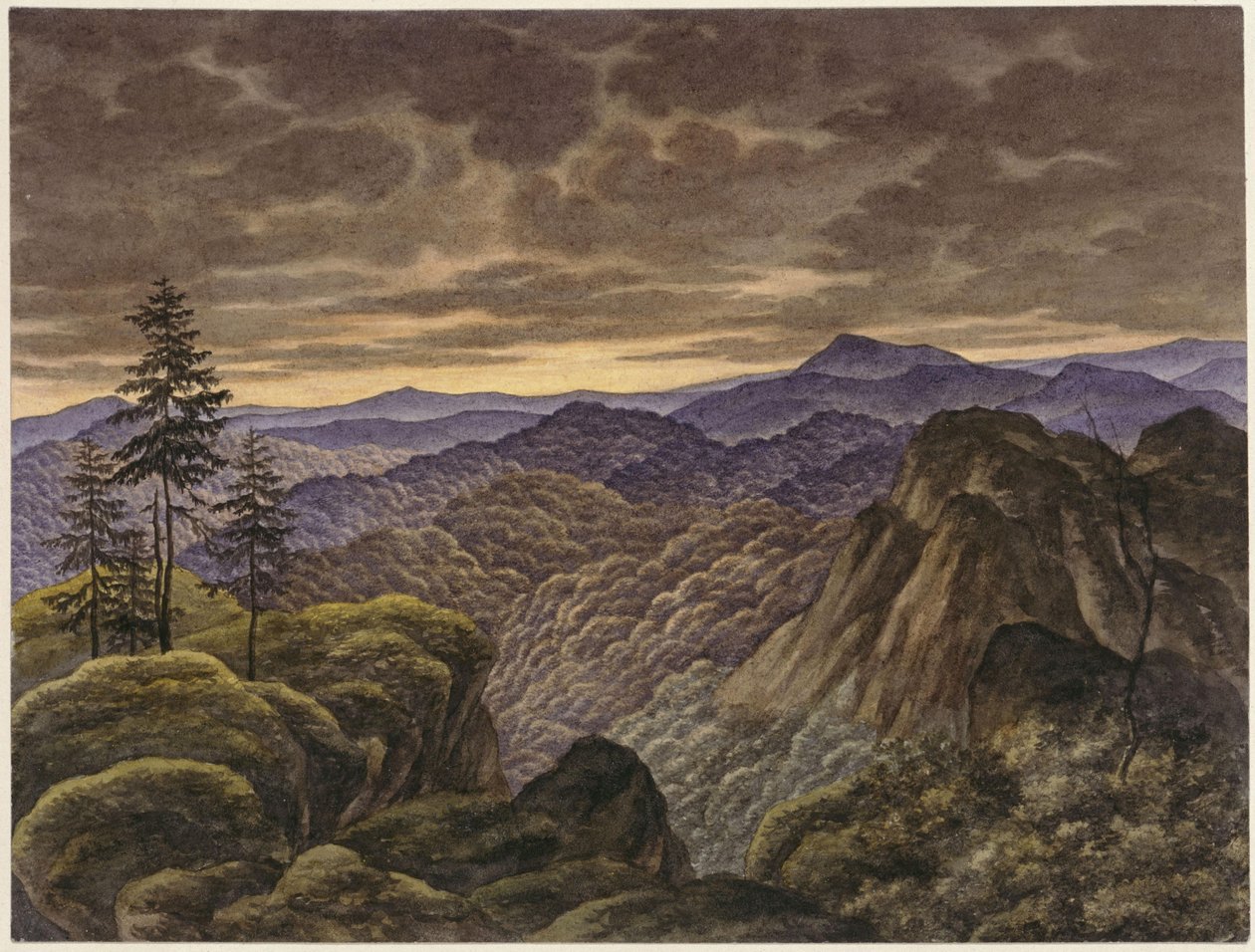 Paesaggio montano al tramonto da Carl Friedrich Lessing