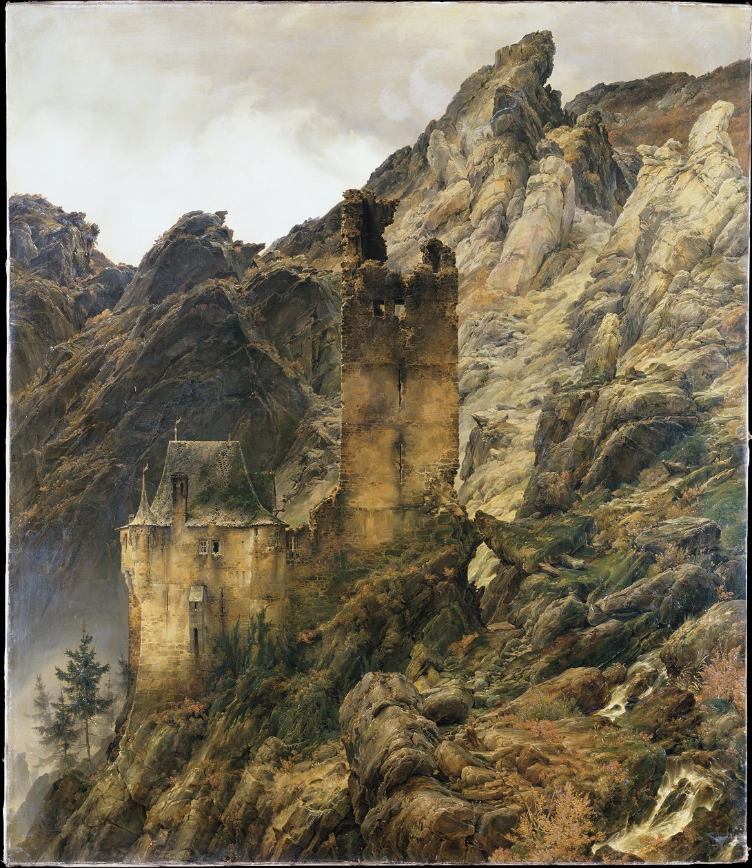 Paesaggio roccioso: gola con rovine da Carl Friedrich Lessing