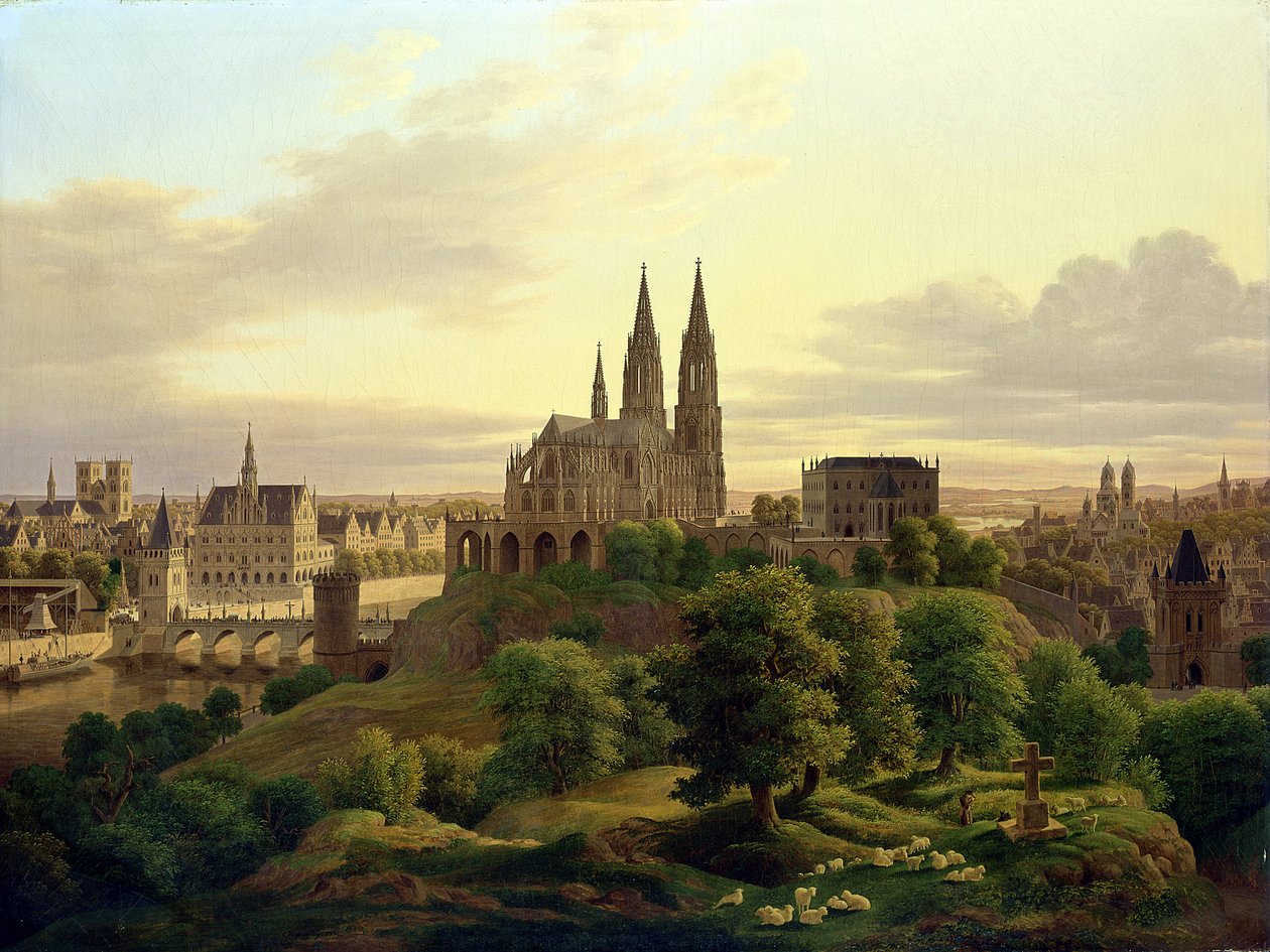 Una città medievale nel 1830, 1830 da Carl Georg Adolph Hasenpflug