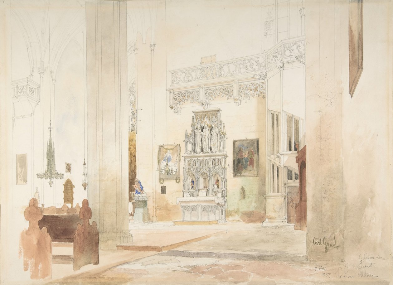 Interno della Chiesa di San Severino a Erfurt da Carl Georg Anton Graeb