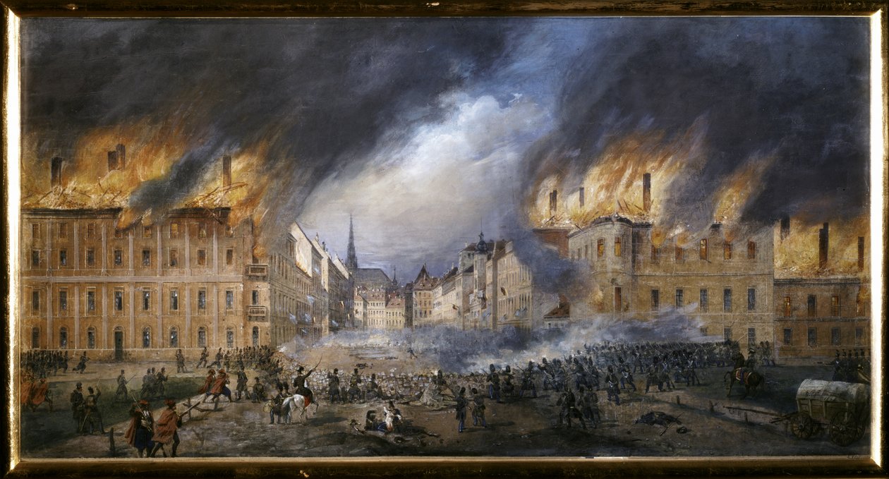 RIVOLUZIONE DI MARZO: Battaglia alla Barricata della Stella nella Jagerzelle il 28 ottobre da Carl Goebel