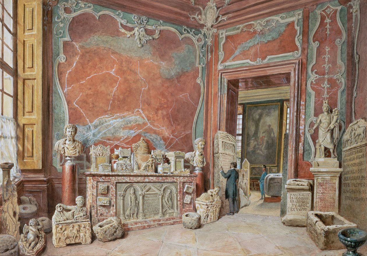 Il gabinetto di marmo con gli antichi da Carl Goebel d. J.