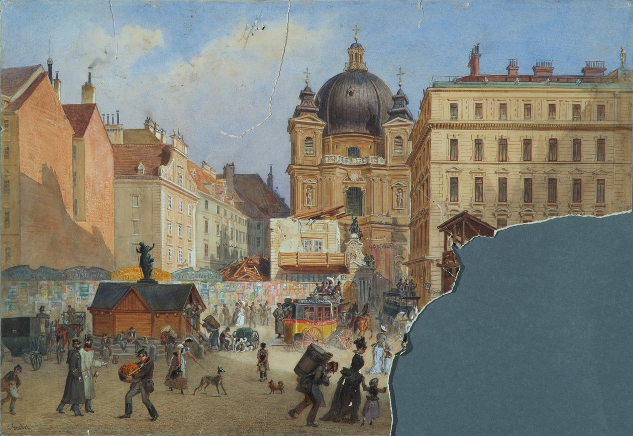 La chiesa di San Pietro a Vienna vista dal Graben da Carl Goebel d. J.