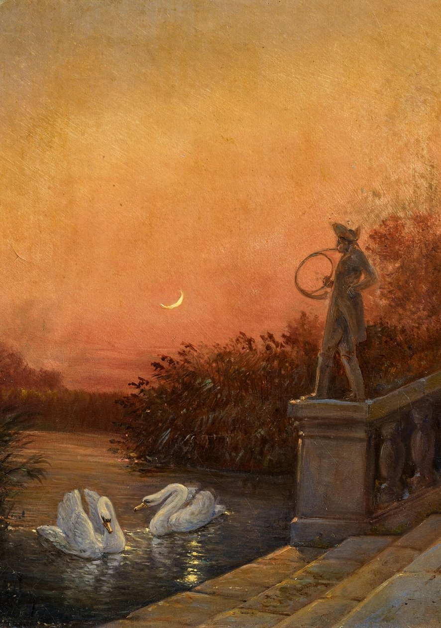 Alba vicino al Castello di Moritzburg da Carl Gustav Carus