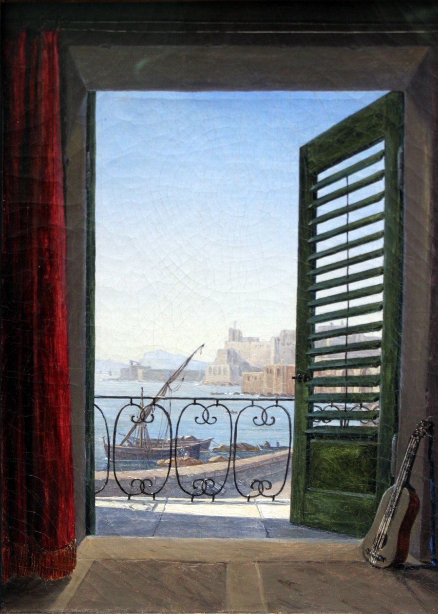 Tedesco: Balkon in Neapel Camera con balcone con vista sul Golfo di Napoli da Carl Gustav Carus