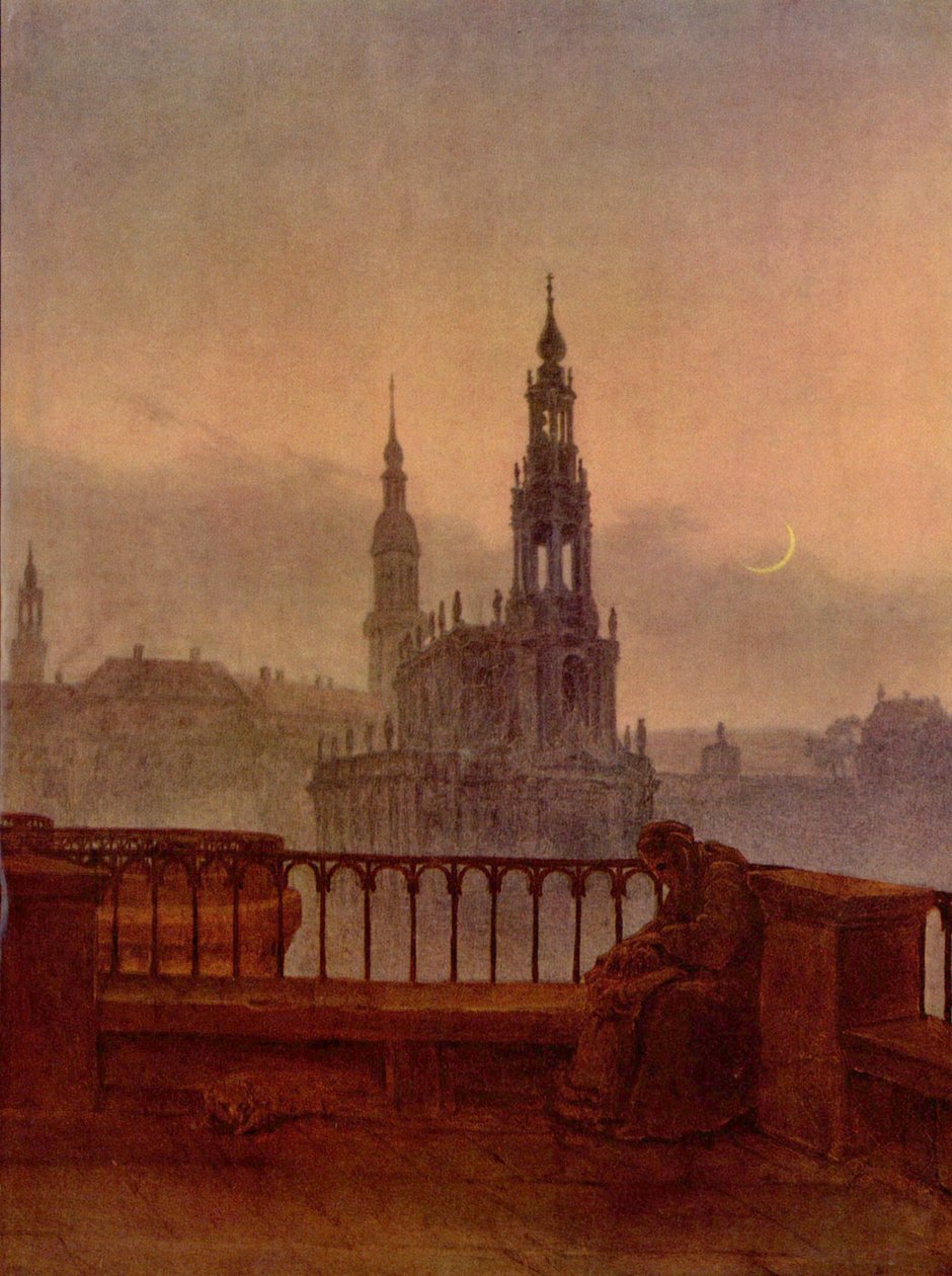 Tedesco: Vista di Dresda dalla terrazza di Brühl Vista di Dresda dalla terrazza di Brühl da Carl Gustav Carus