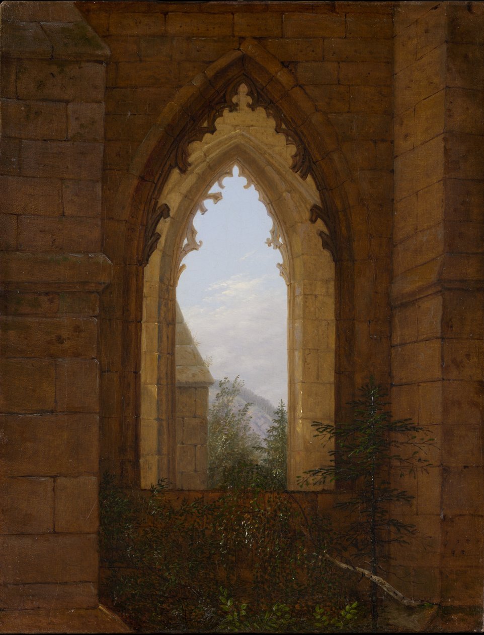 Finestra gotica nella rovina del monastero di Oybin da Carl Gustav Carus