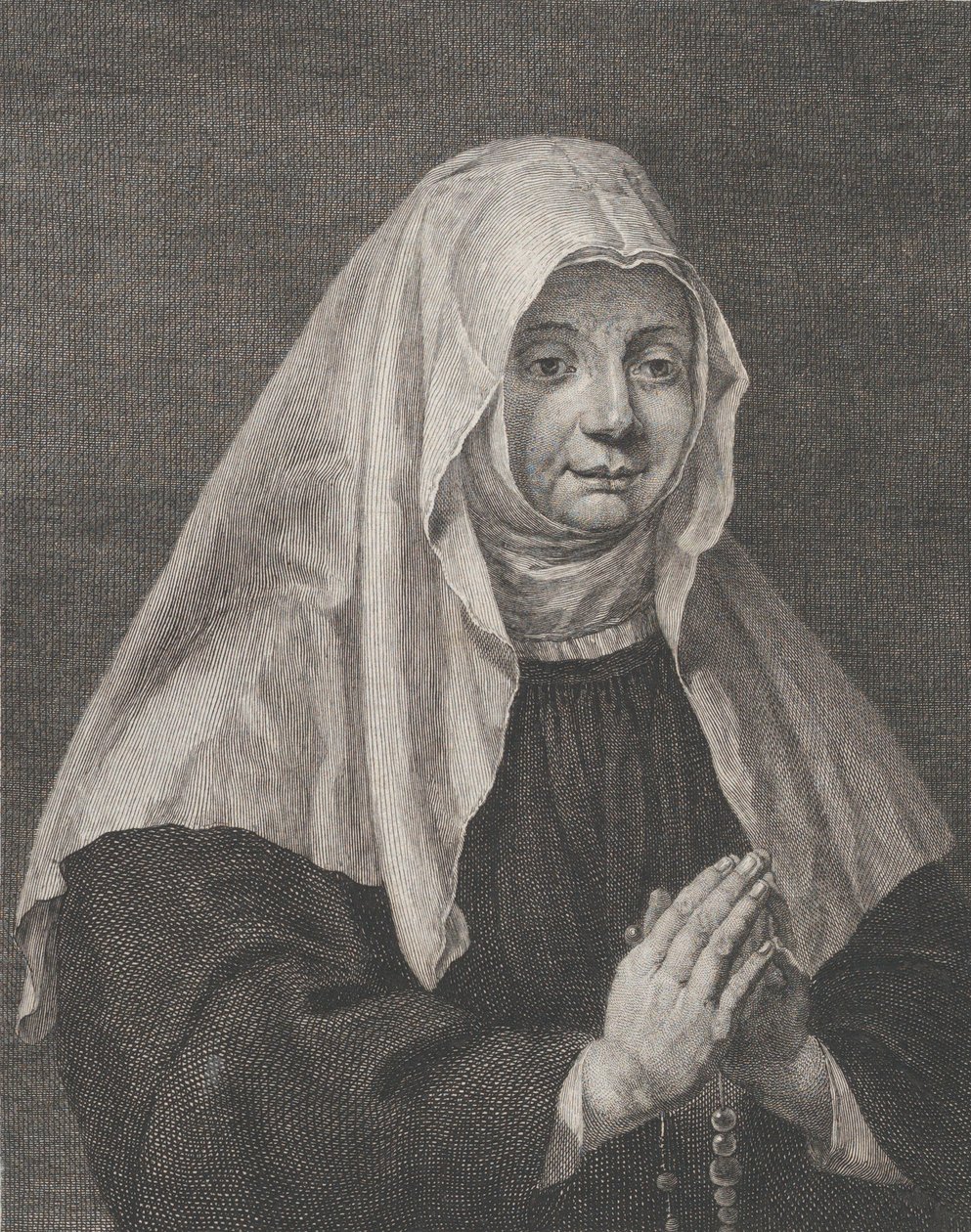 Ritratto di una suora in preghiera, ca. 1771 da Carl Guttenberg