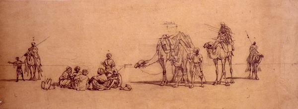 Figure e cammelli nel deserto da Carl Haag