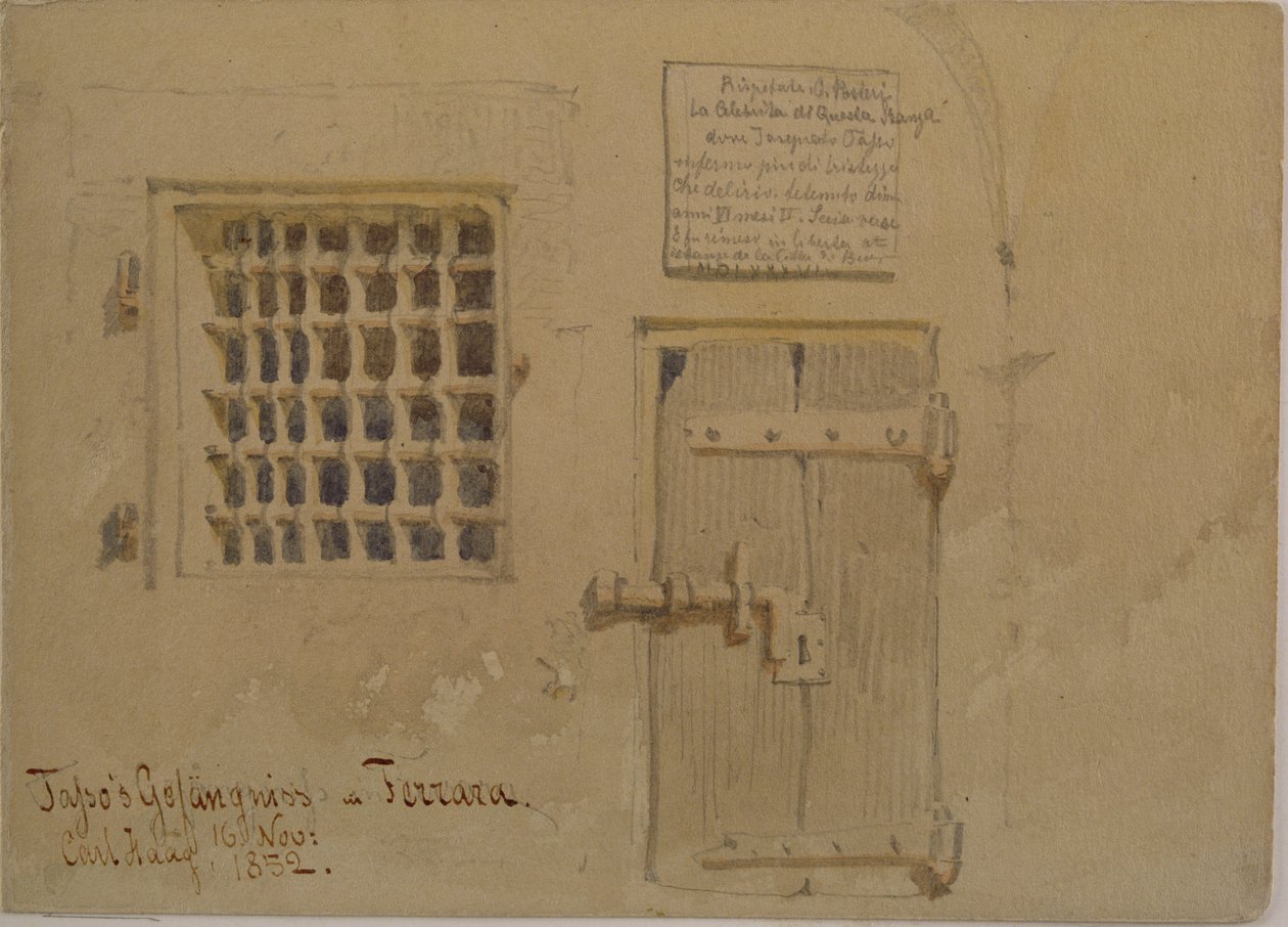 La prigione di Jasso a Ferrara, 1852 da Carl Haag