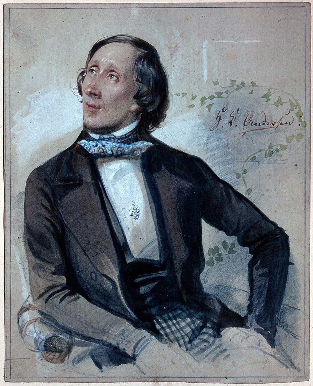 Ritratto di Hans Christian Andersen da Carl Hartmann