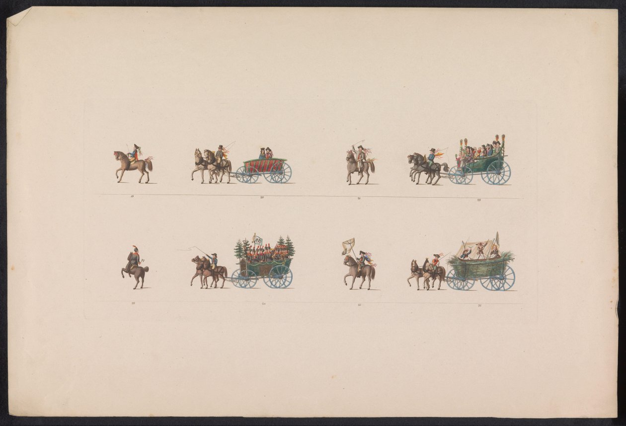 Processione per il matrimonio della Principessa Sofia, 1842 (tavola 3) da Carl Hess