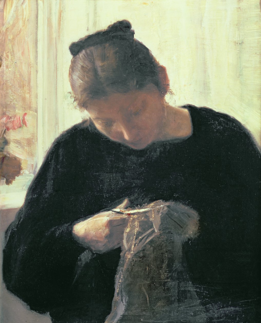 Una donna che cuce da Carl Holsoe