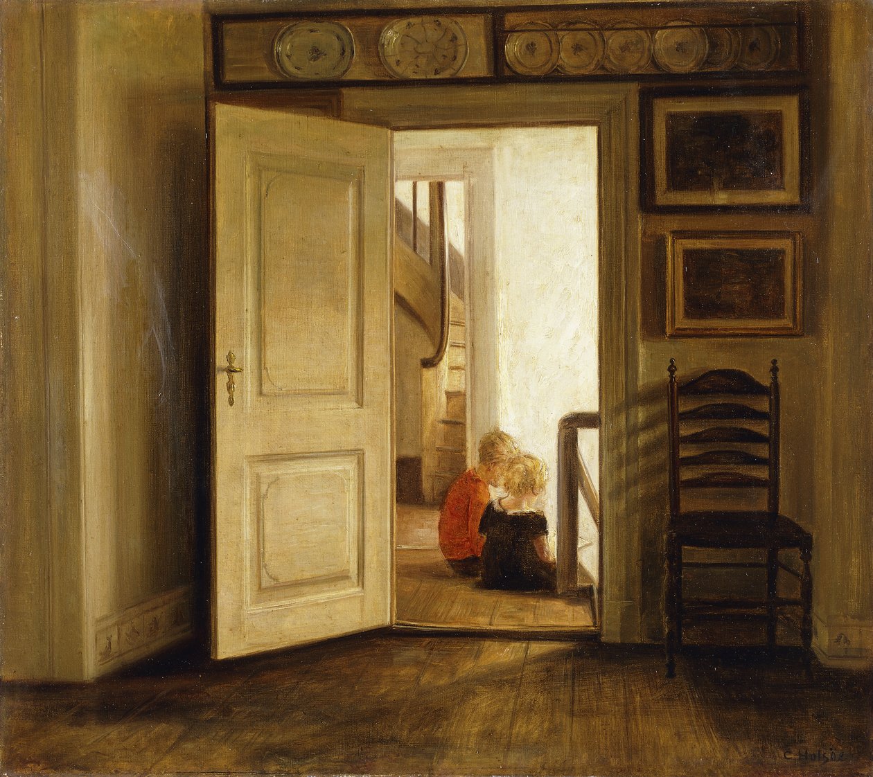 Bambini in un interno da Carl Holsoe