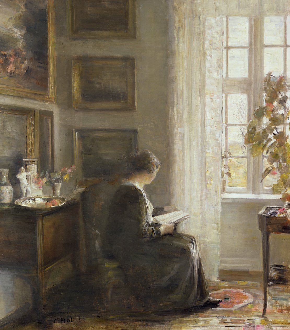 Lettura vicino a una finestra soleggiata da Carl Holsoe