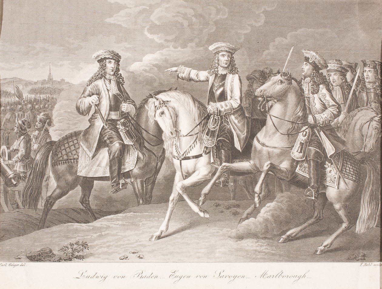 Margravio Ludwig Wilhelm di Baden-Baden, Principe Eugenio di Savoia e John Churchill, Duca di Marlborough da Carl Joseph Geiger