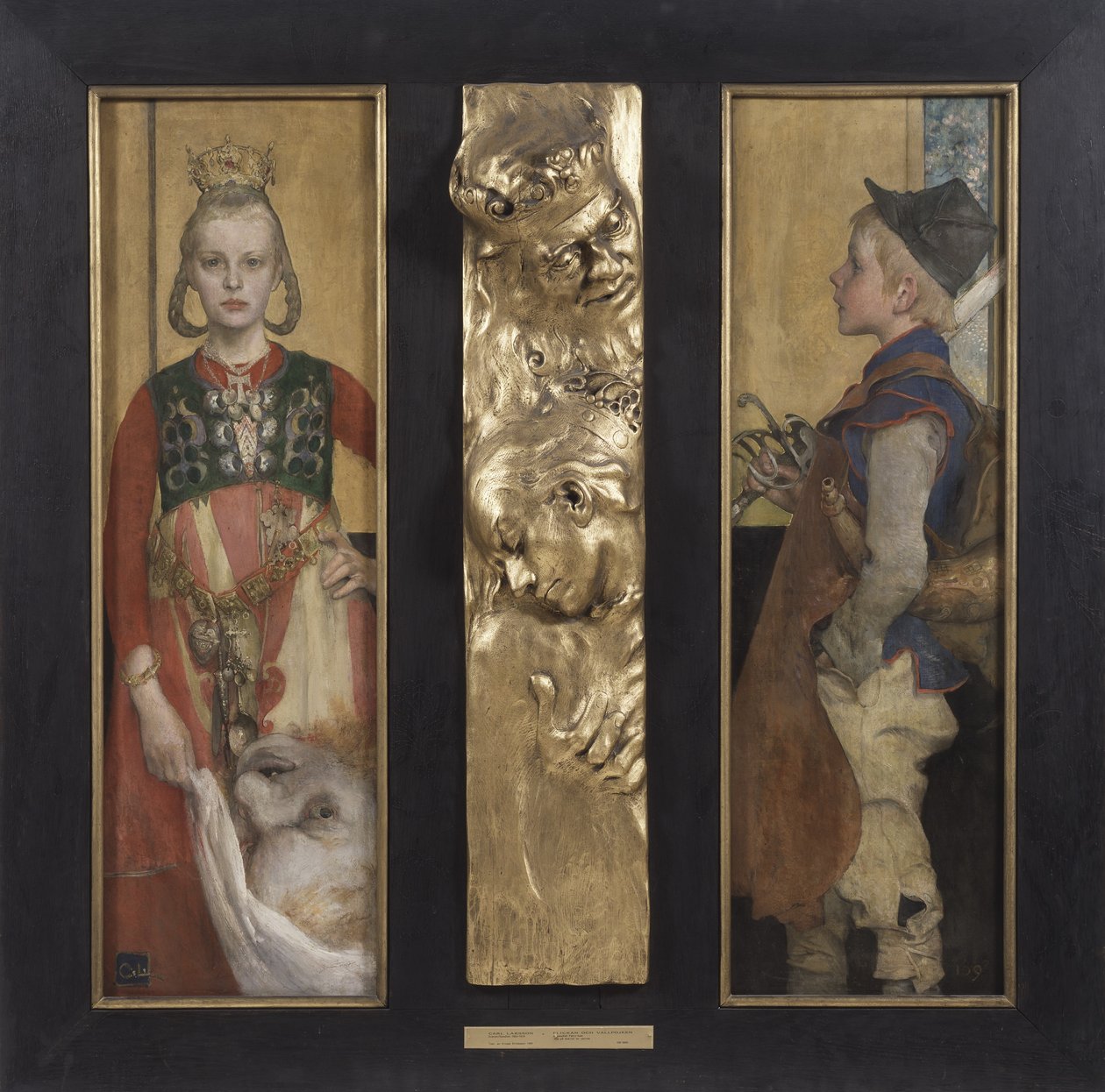 Una fiaba svedese, dittico con pannello in rilievo e cornice, 1897 da Carl Larsson