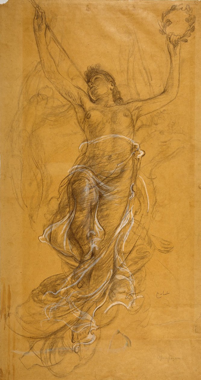 Trompetenblasende Frau. Studie für die Decke im Opernfoyer da Carl Larsson