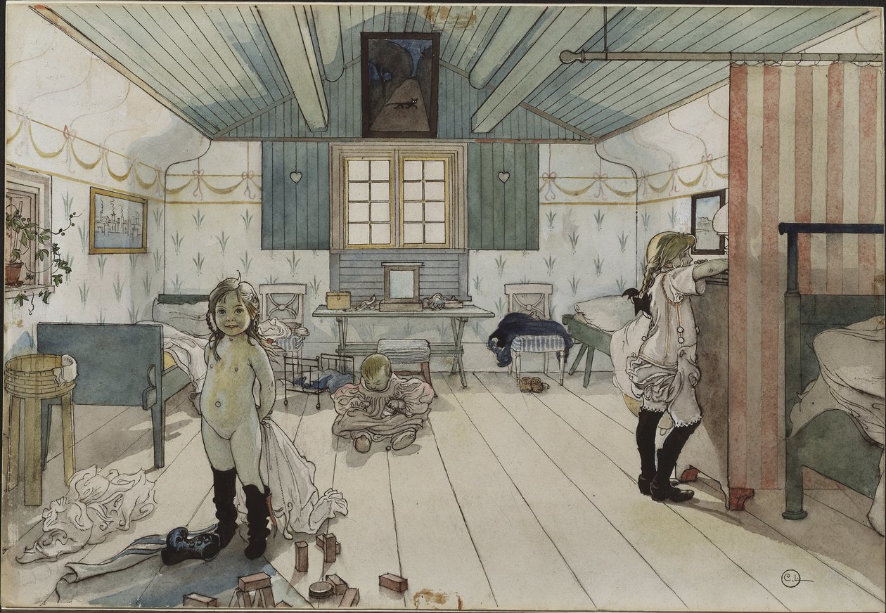 Camera delle bambine da Carl Larsson