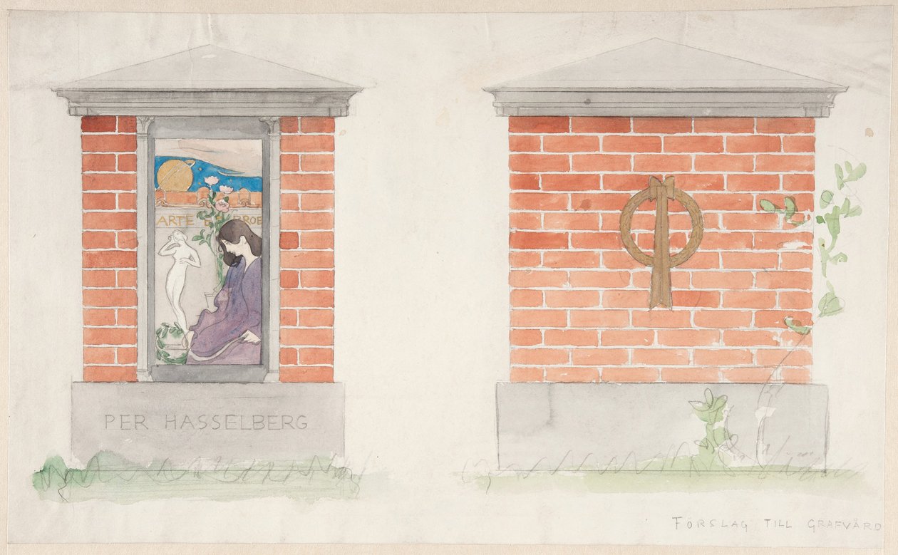 Progetto di lapide funebre per Per Hasselberg da Carl Larsson