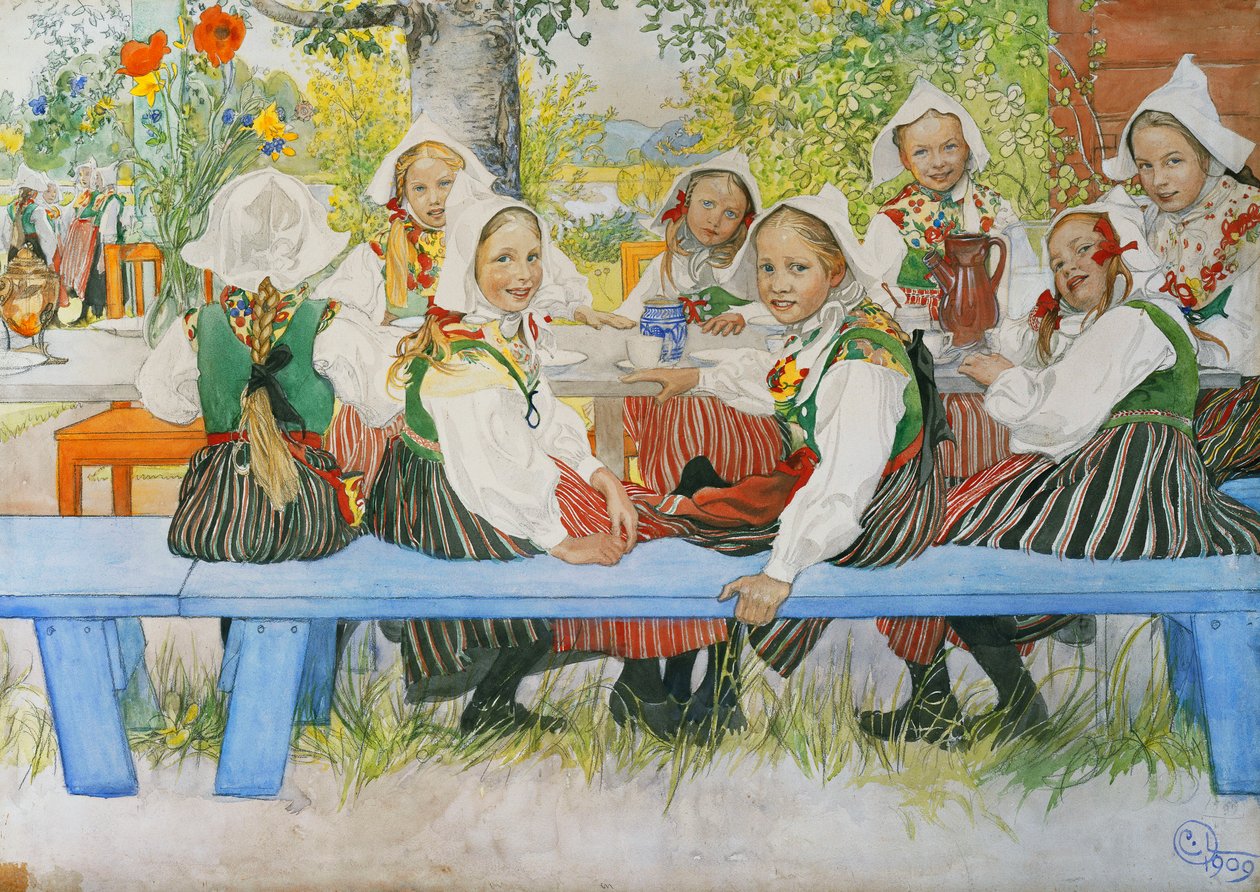 Il compleanno di Kersti, 1909 da Carl Larsson
