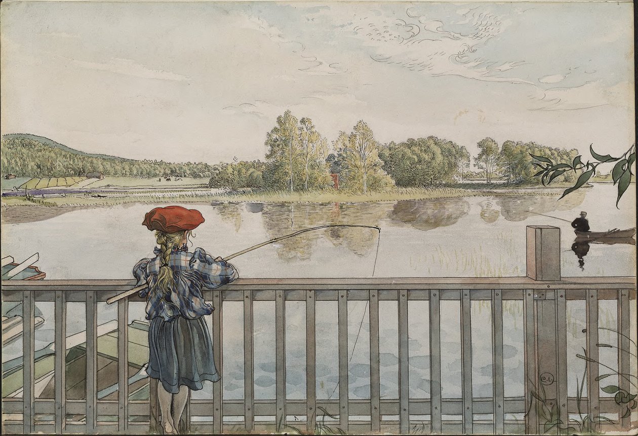 Lisbeth Angling. Da *A Home* (26 acquerelli) da Carl Larsson