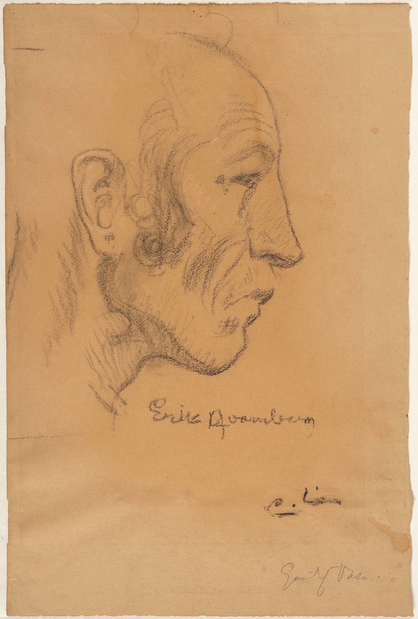 Profil eines Mannes nach rechts da Carl Larsson