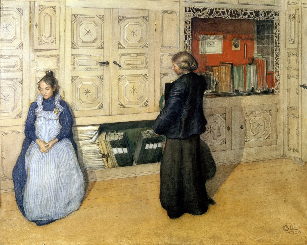 Madre e figlia da Carl Larsson