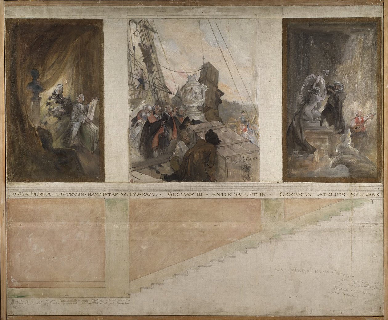 Secondo progetto per la decorazione delle pareti della sala inferiore del NM da Carl Larsson