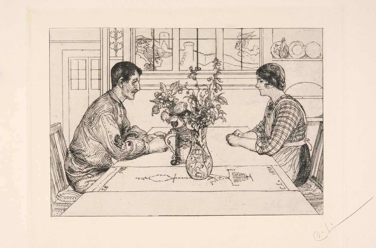 Autoritratto come incisore da Carl Larsson