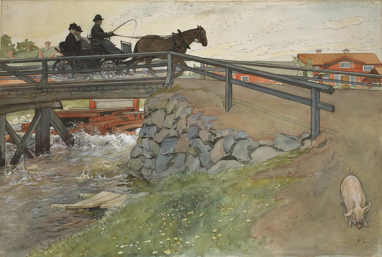 Il ponte, dalla serie A Home, c.1895 da Carl Larsson
